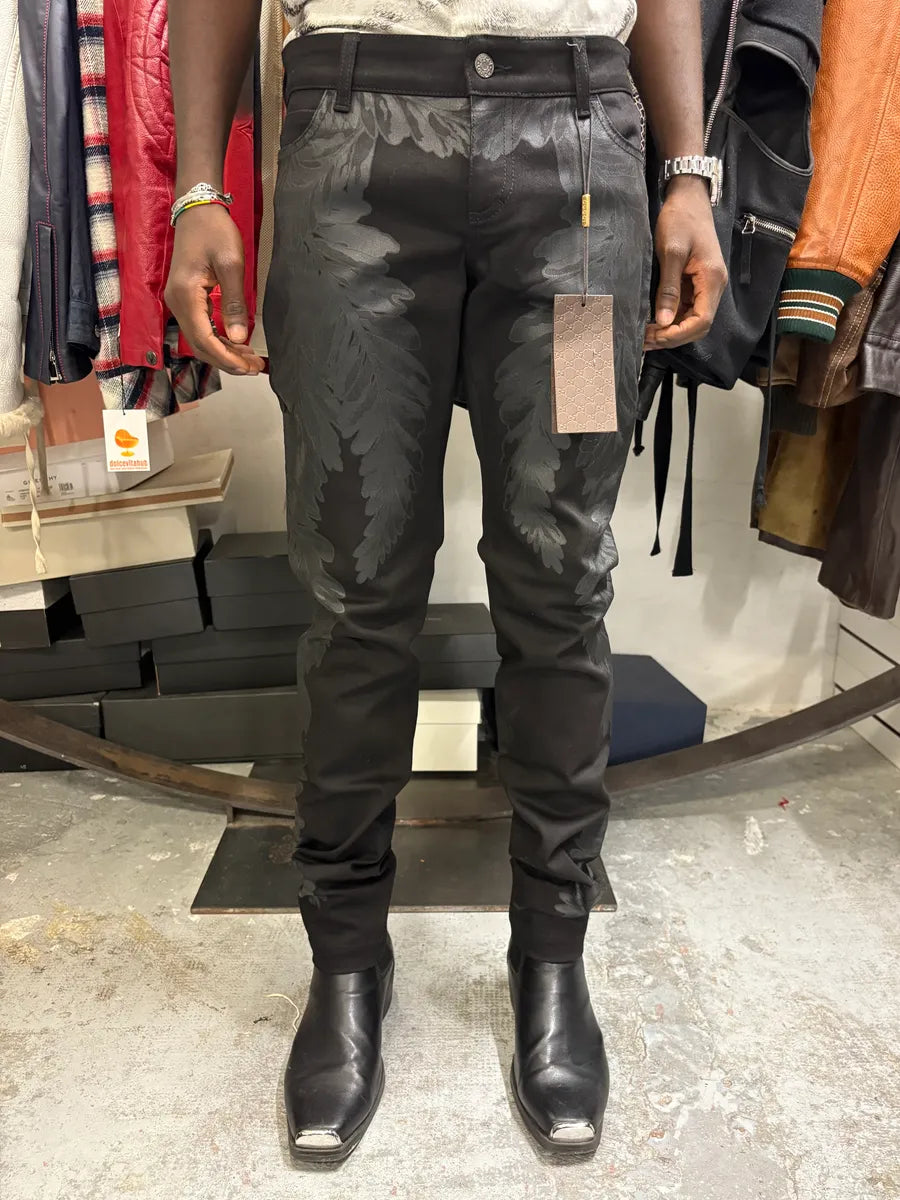 2010s Gucci Black Leaves Pants xZHVYak 1