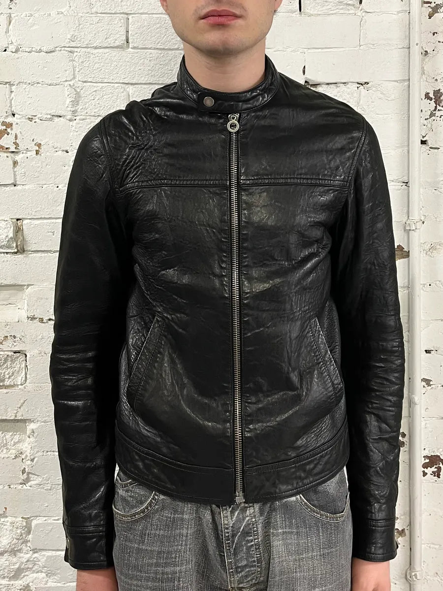 2010s Gucci Black Scars Leather Biker Jacket kdtGRUk 1