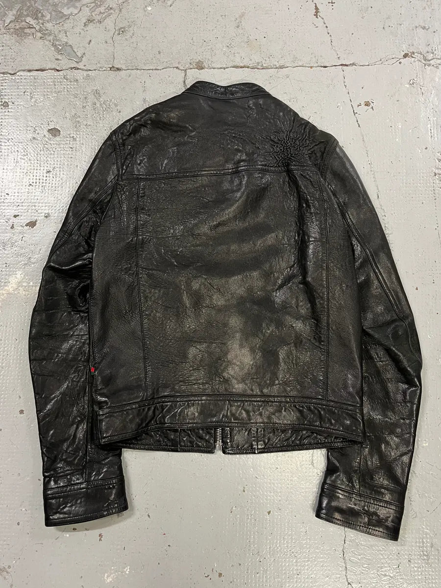 2010s Gucci Black Scars Leather Biker Jacket kdtGRUk 6