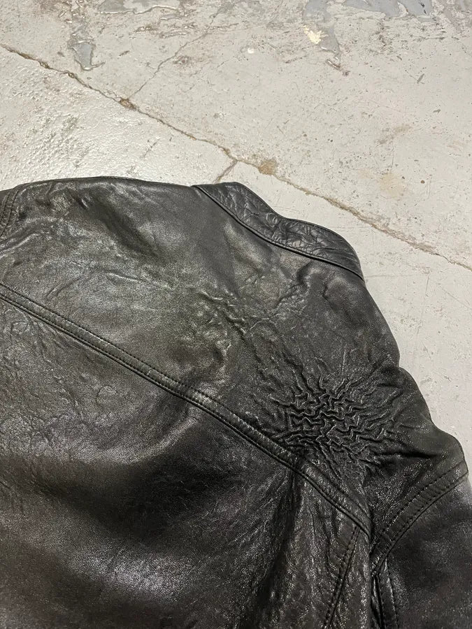 2010s Gucci Black Scars Leather Biker Jacket kdtGRUk 7