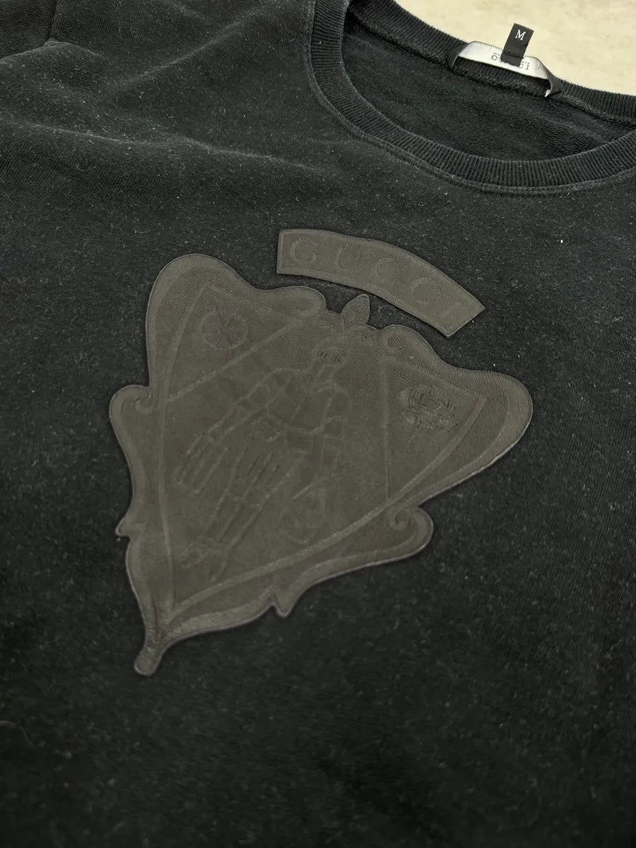 2010s Gucci Black Signature Leather Sweater xiYWfCh 5
