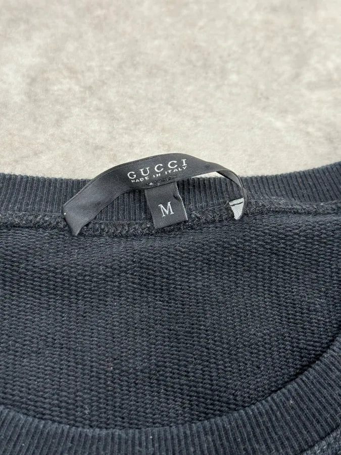 2010s Gucci Black Signature Leather Sweater xiYWfCh 7
