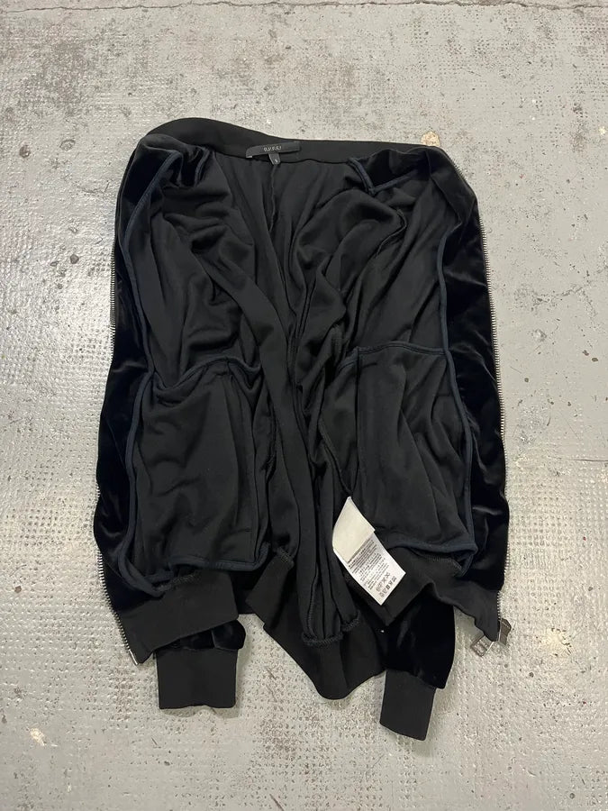 2010s Gucci Black Velvet Bomber Jacket MtOShzW 6