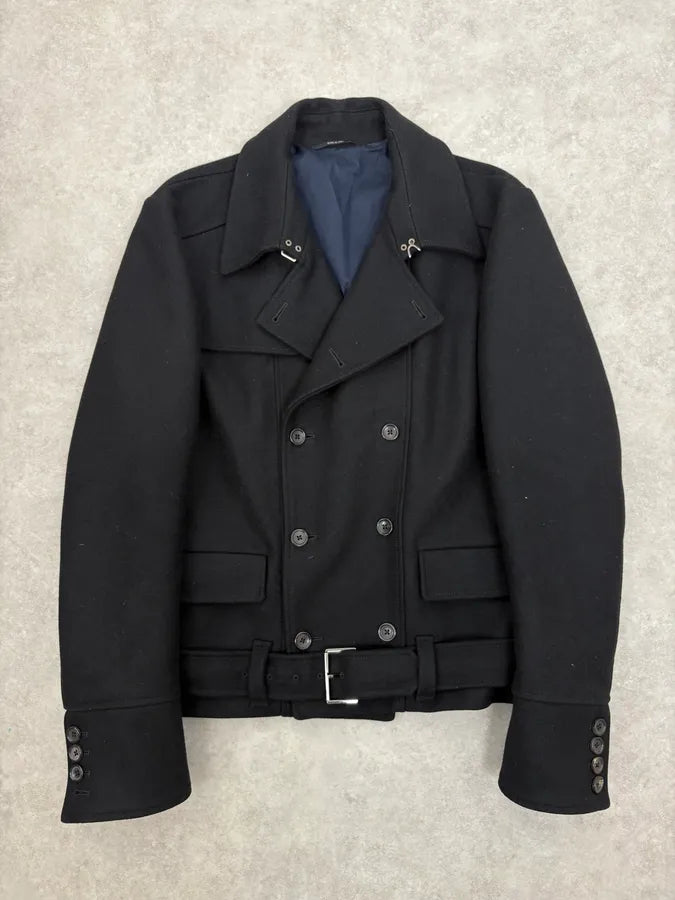2010S Gucci Black Wool Classy Caban Officer Jacket BJjaJPX 0