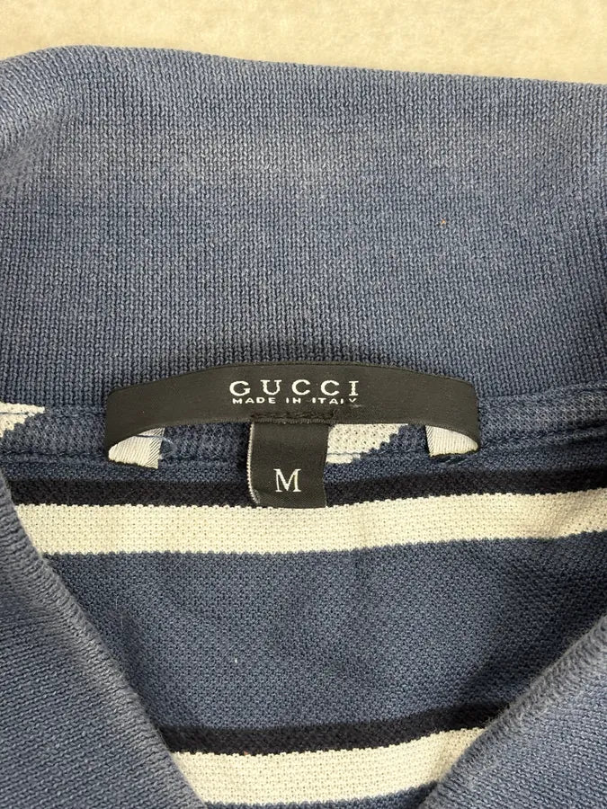 2010s Gucci Blue Striped Polo DpEVuXE 7