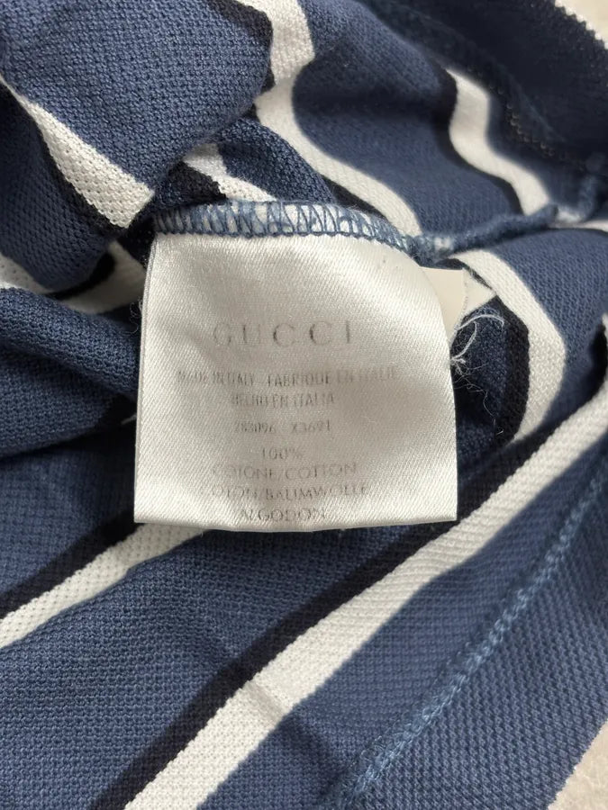 2010s Gucci Blue Striped Polo DpEVuXE 8