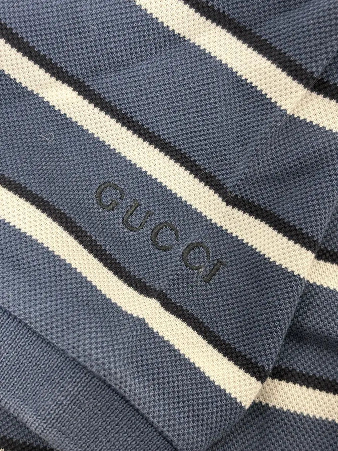 2010s Gucci Blue Striped Polo DpEVuXE 6
