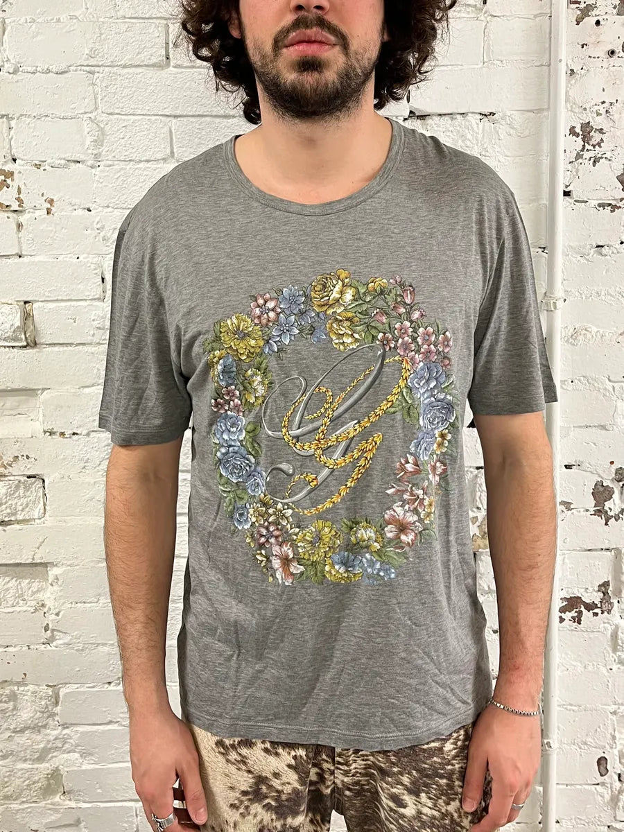 2010s Gucci Flowers Grey T-Shirt idBGZNk 1