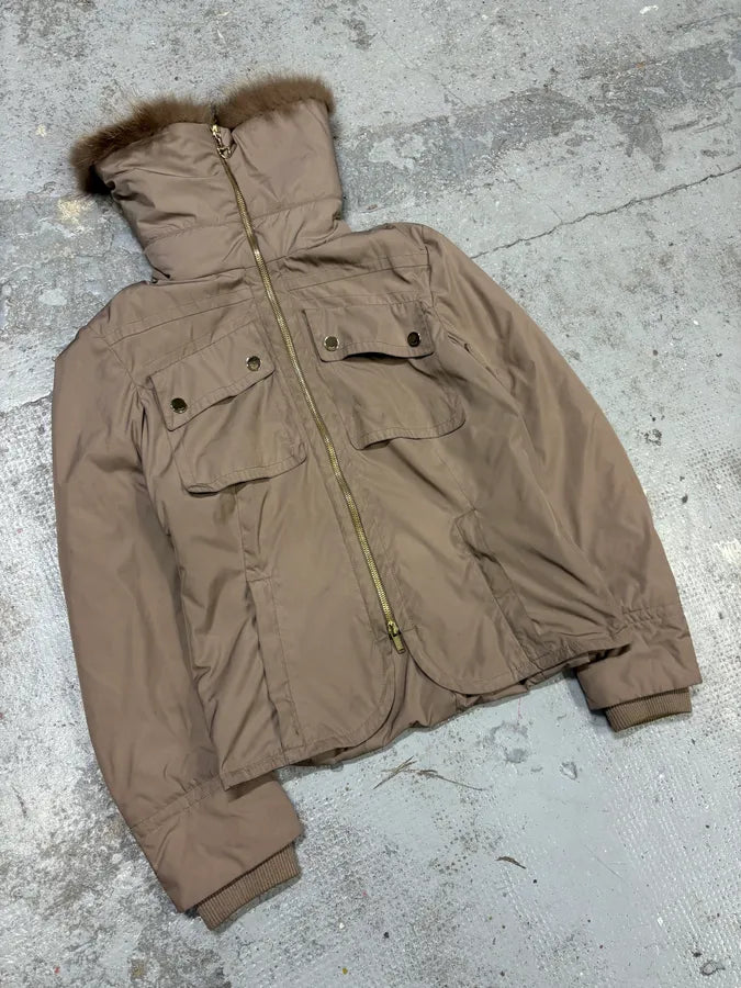 AW2005 Gucci Fur Collar Beige Jacket etRMHdr 3