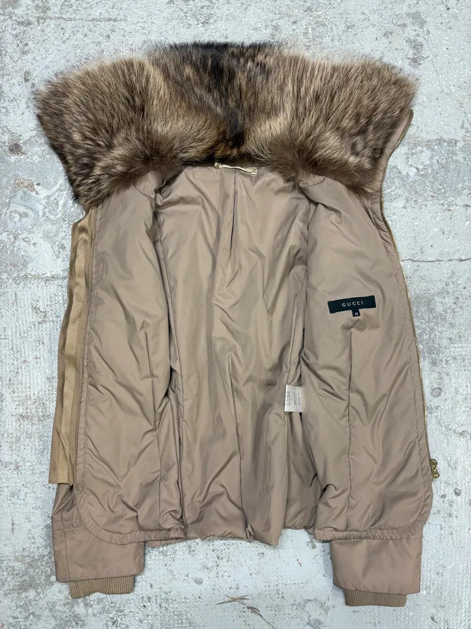 AW2005 Gucci Fur Collar Beige Jacket etRMHdr 6