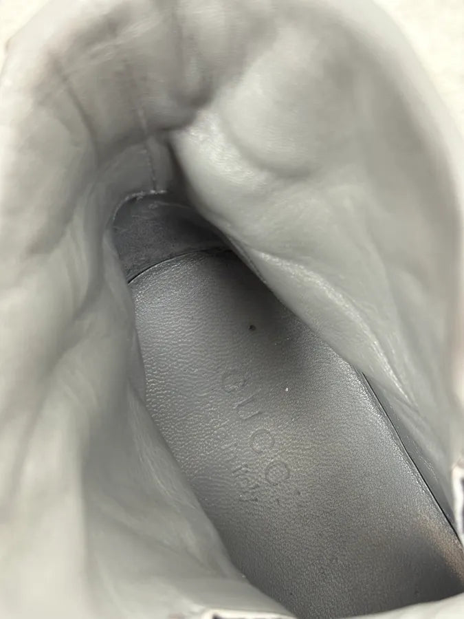 2010s Gucci Grey Avant-Garde Python Leather Buckles High Sneakers xnkBHop 10