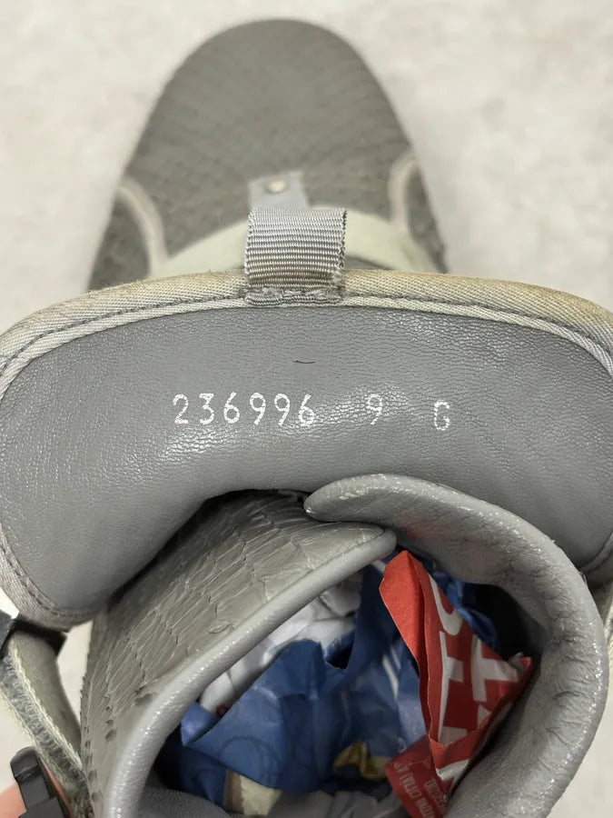 2010s Gucci Grey Avant-Garde Python Leather Buckles High Sneakers xnkBHop 9