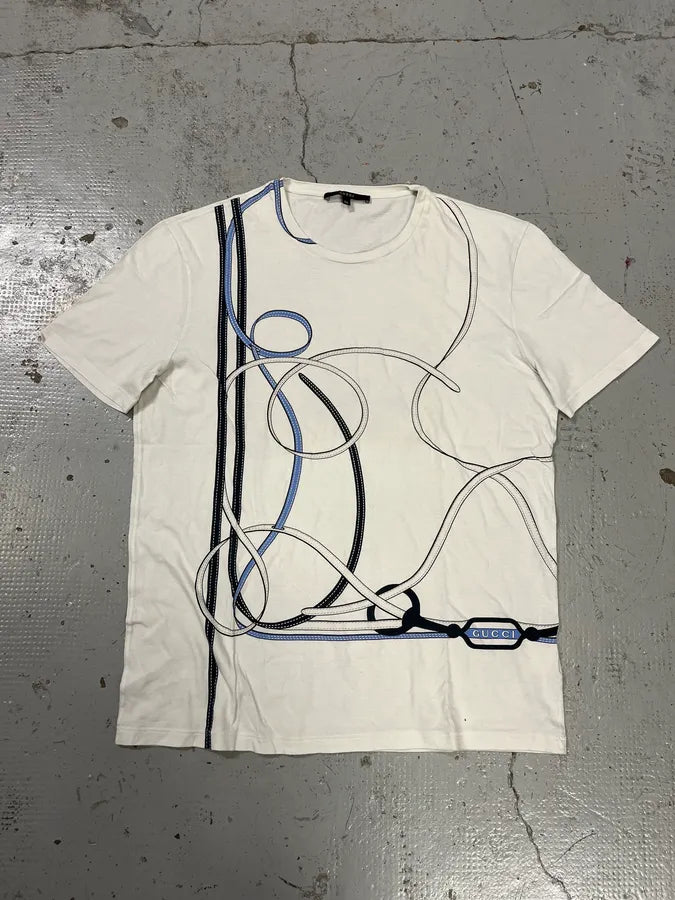 2010s Gucci Harness Effect White T-Shirt nnCPcgi 0