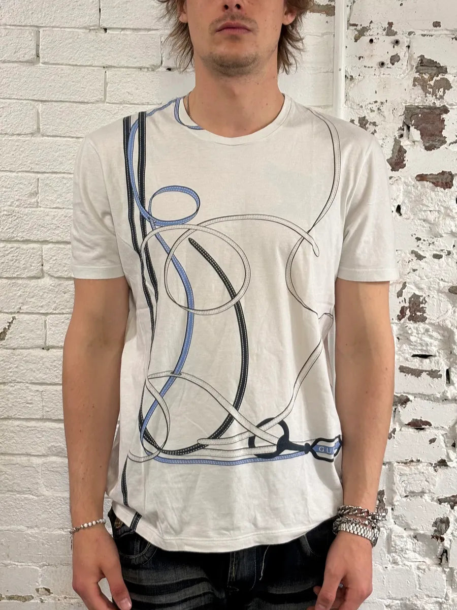 2010s Gucci Harness Effect White T-Shirt nnCPcgi 1