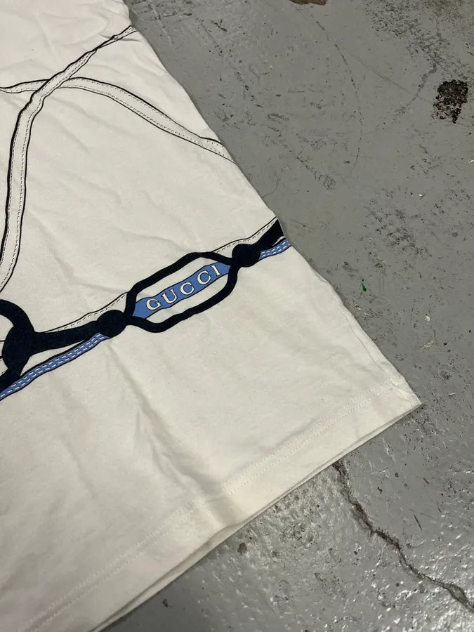 2010s Gucci Harness Effect White T-Shirt nnCPcgi 5