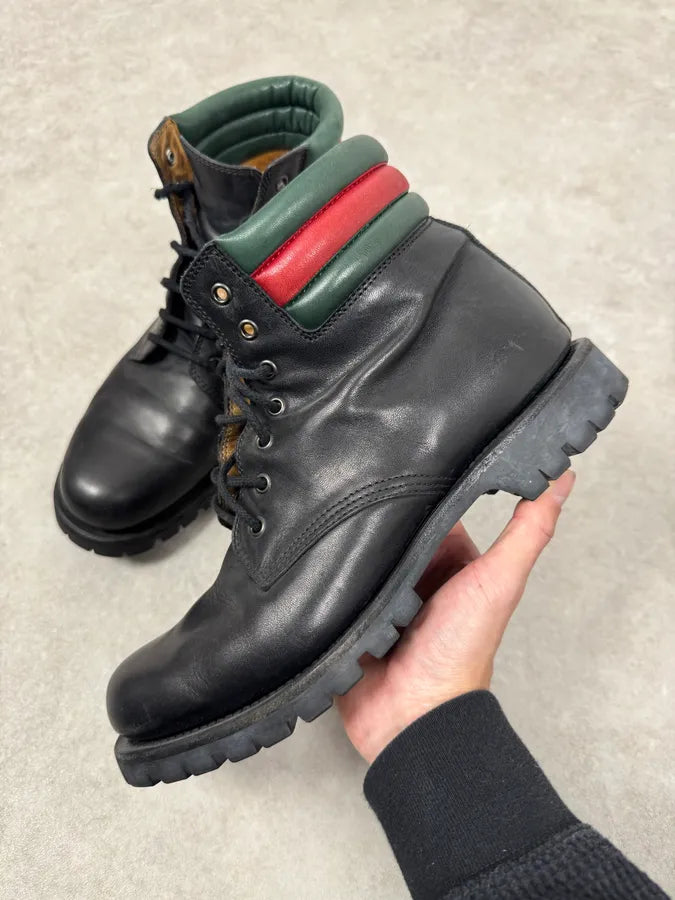 2010s Gucci Italian Black Premium Leather Boots sTOpeQz 0