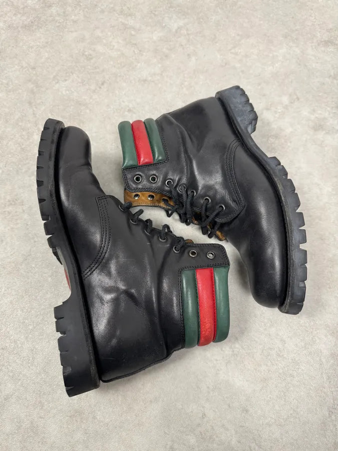 2010s Gucci Italian Black Premium Leather Boots sTOpeQz 2