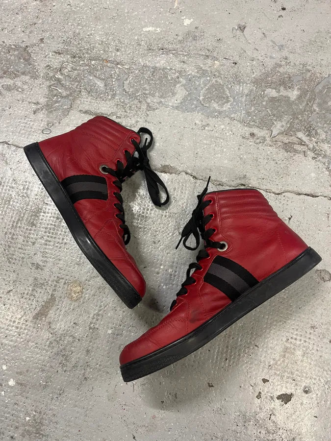 2010s Gucci Italian Red High Sneakers (42.5eu/us9) yiydzCq 1