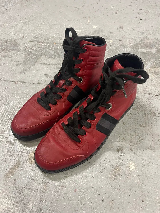 2010s Gucci Italian Red High Sneakers (42.5eu/us9) yiydzCq 3