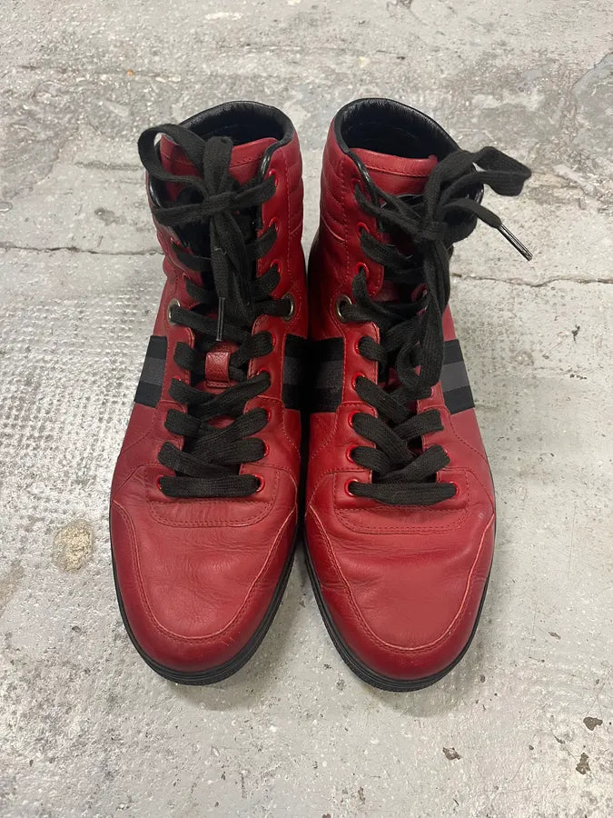 2010s Gucci Italian Red High Sneakers (42.5eu/us9) yiydzCq 4
