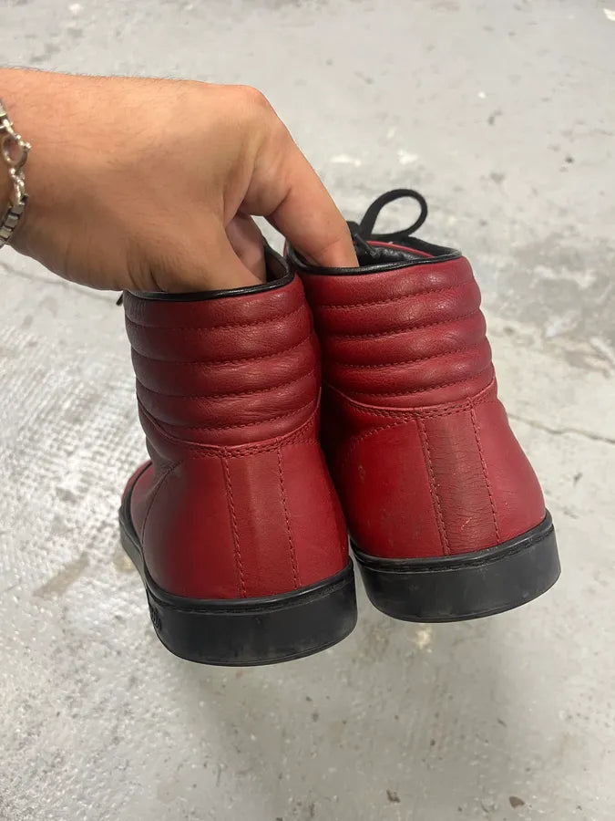 2010s Gucci Italian Red High Sneakers (42.5eu/us9) yiydzCq 5