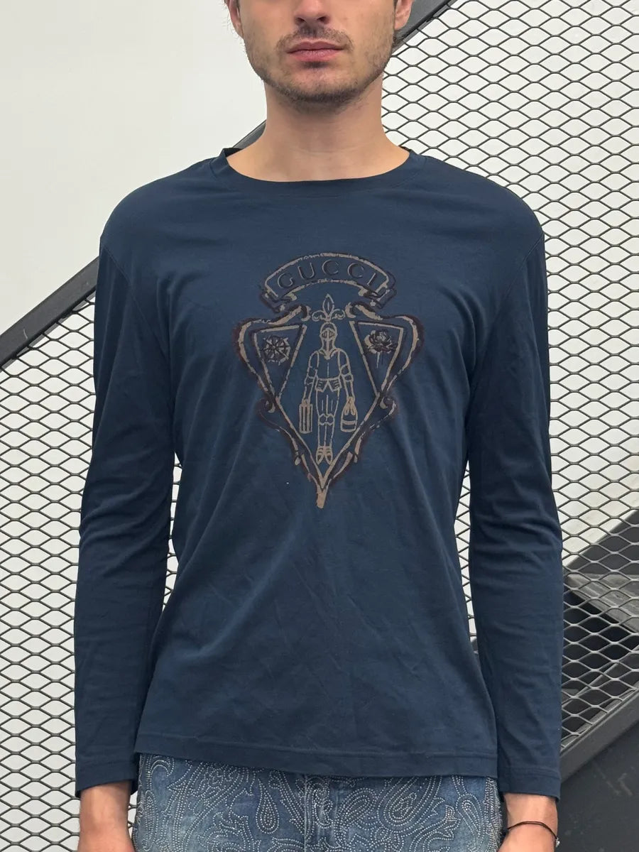 2010s Gucci Knight Crest Navy Longsleeve TeMiOJo 0