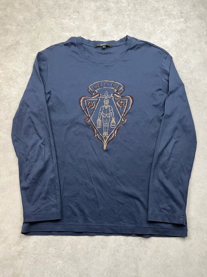 2010s Gucci Knight Crest Navy Longsleeve TeMiOJo 3