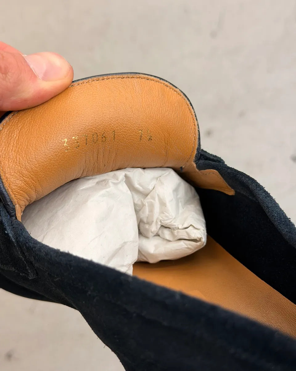 2010s Gucci Marine Suede Web Stripe Jordaan Loafers dwVnhlB 7