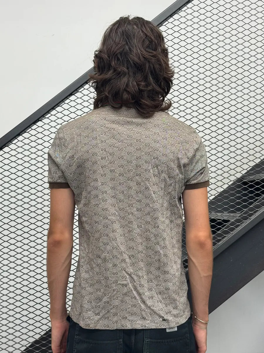 2010s Gucci Monogram Brown Polo Shirt RkwChMa 2