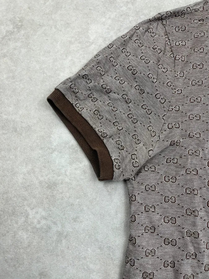2010s Gucci Monogram Brown Polo Shirt RkwChMa 4