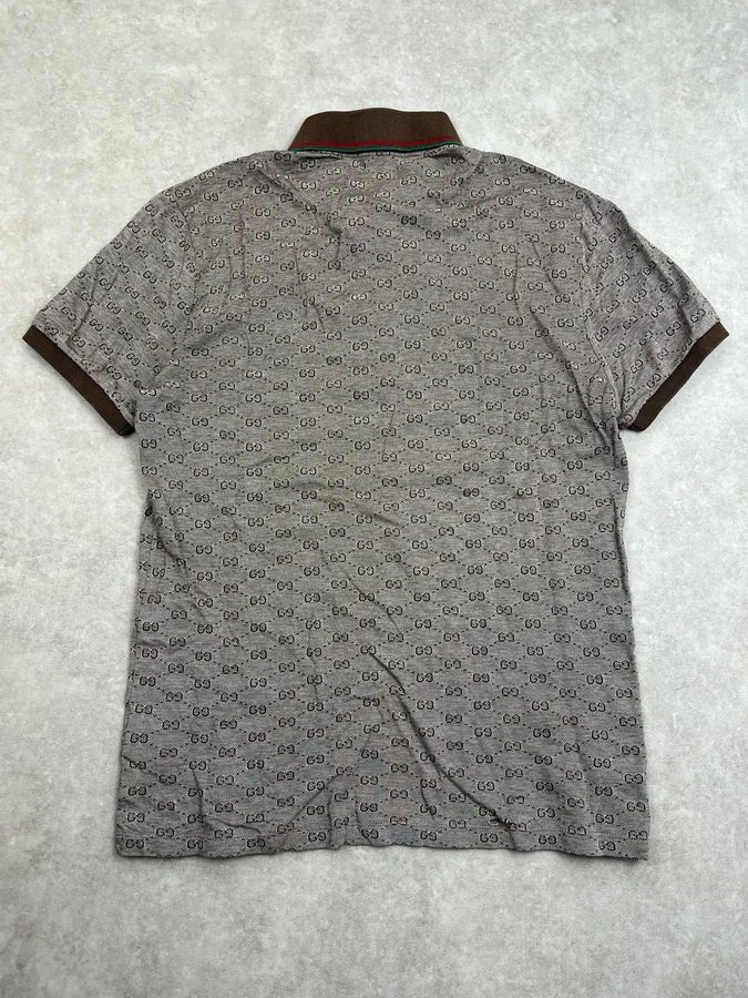 2010s Gucci Monogram Brown Polo Shirt RkwChMa 6
