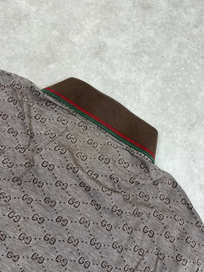 2010s Gucci Monogram Brown Polo Shirt RkwChMa 7
