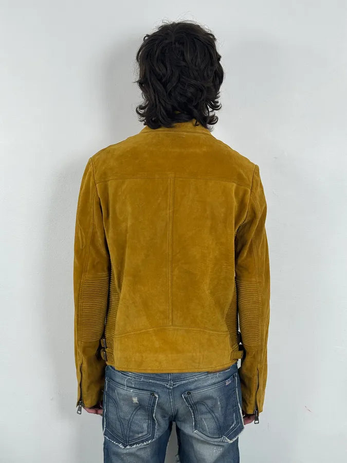 SS2009 Gucci Mustard Yellow Suede Leather Perfecto Jacket XHoCgYJ 2