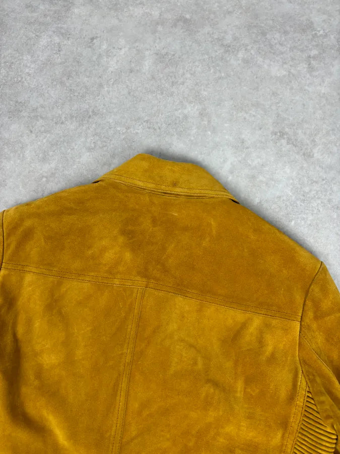 SS2009 Gucci Mustard Yellow Suede Leather Perfecto Jacket XHoCgYJ 4