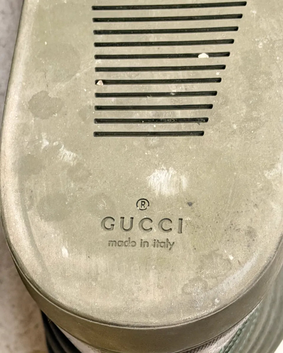 2010s Gucci Olive Coda Leather Monogram High Sneakers by Frida Giannini fJXLGUB 7