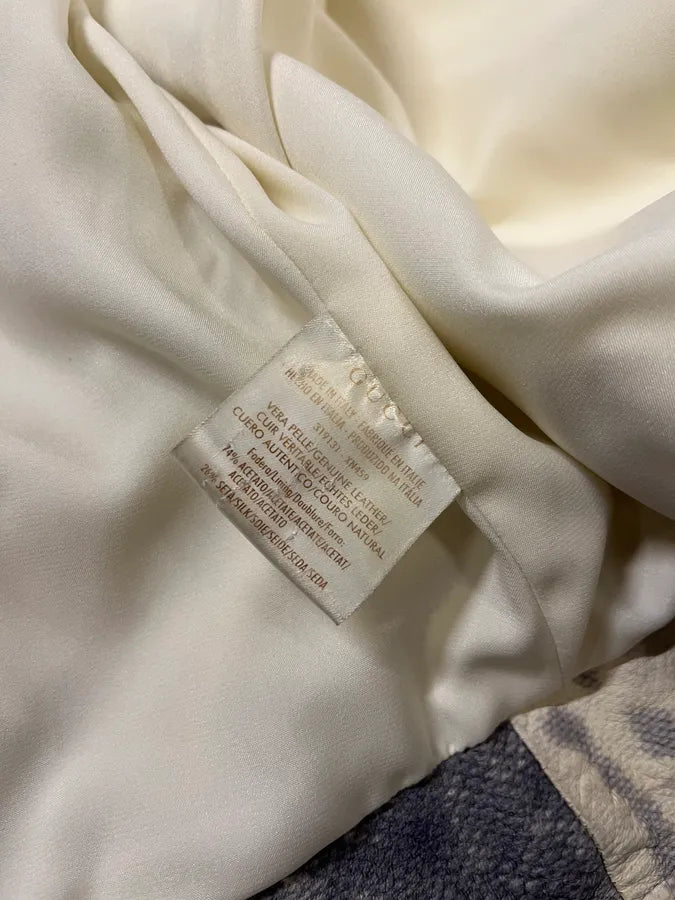 2010s Gucci Python Effet Beige Leather Jacket by Frida Giannini tGhoHRV 11