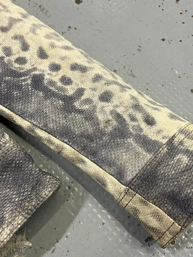 2010s Gucci Python Effet Beige Leather Jacket by Frida Giannini tGhoHRV 6