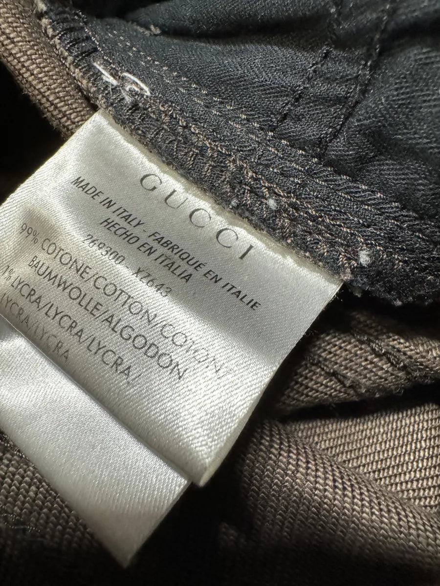 2010s Gucci Signature Brown Eroded Slim Denim Jeans WvfBGaN 10