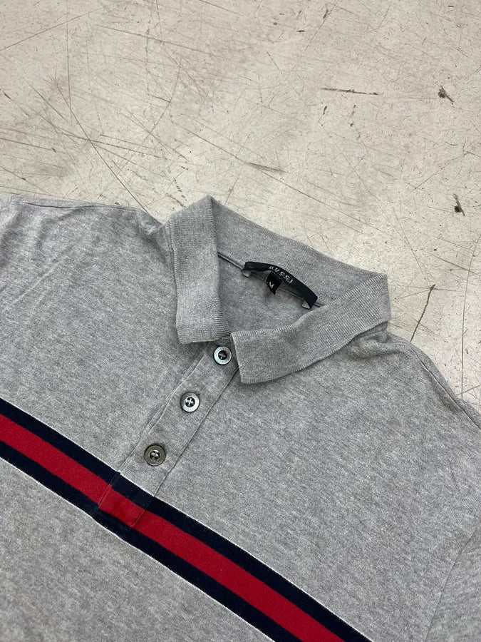 2010s Gucci Striped Grey Polo Shirt UlmrQjT 3