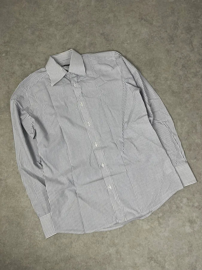 2010s Gucci White & Blue Striped Classy Shirt IGpyppH 3