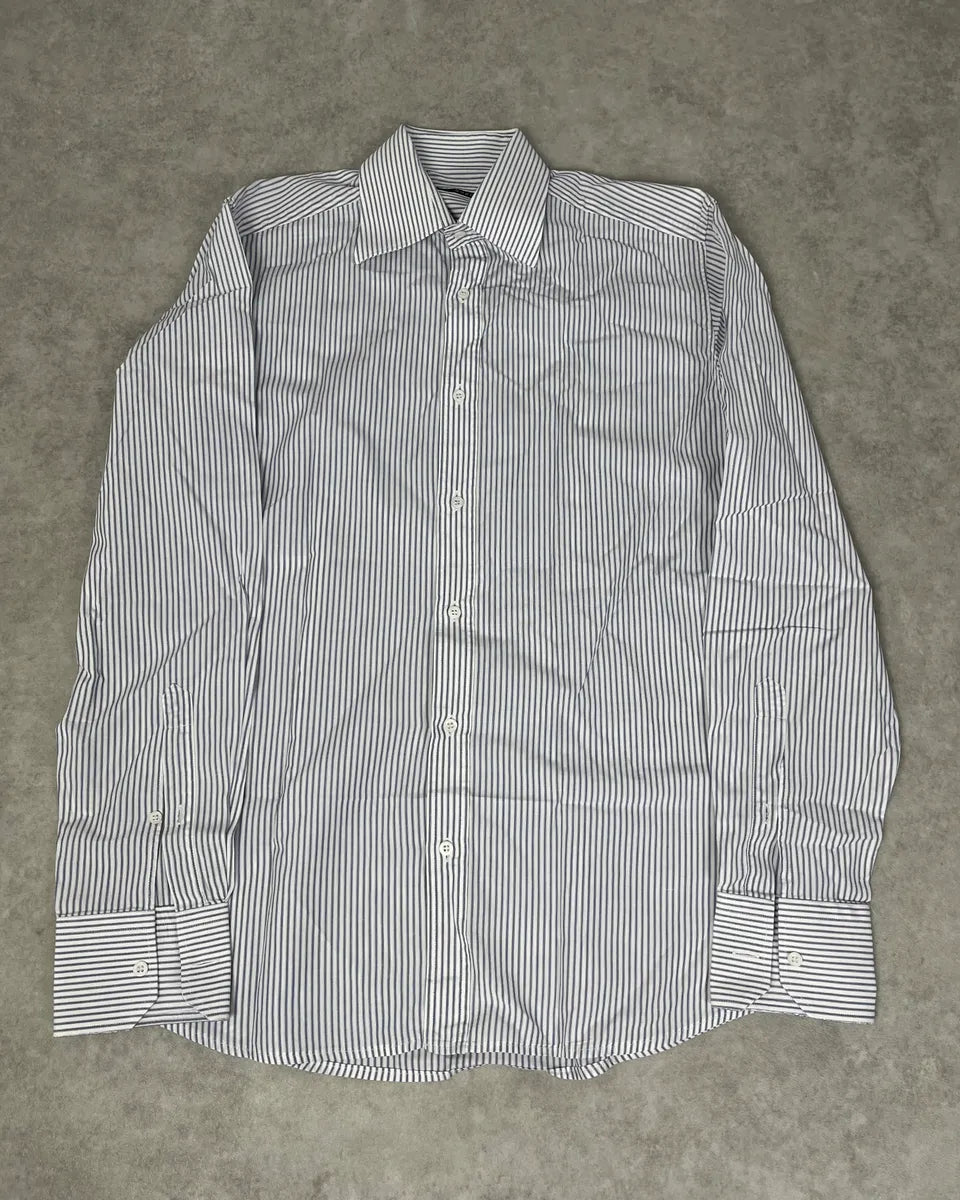 2010s Gucci White & Blue Striped Classy Shirt IGpyppH 2
