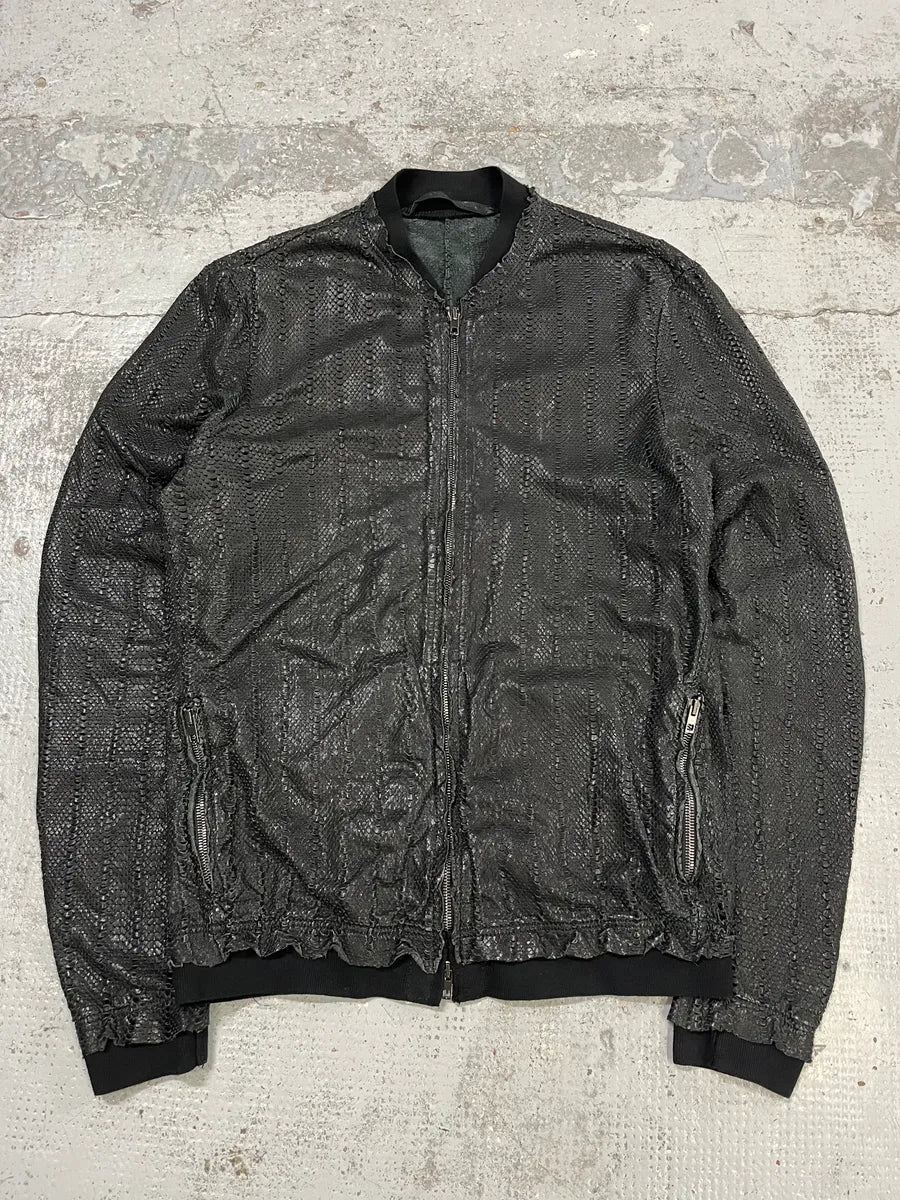 2010s Italian Black Avant-Garde Distressed Leather Jacket zkroxwH 0