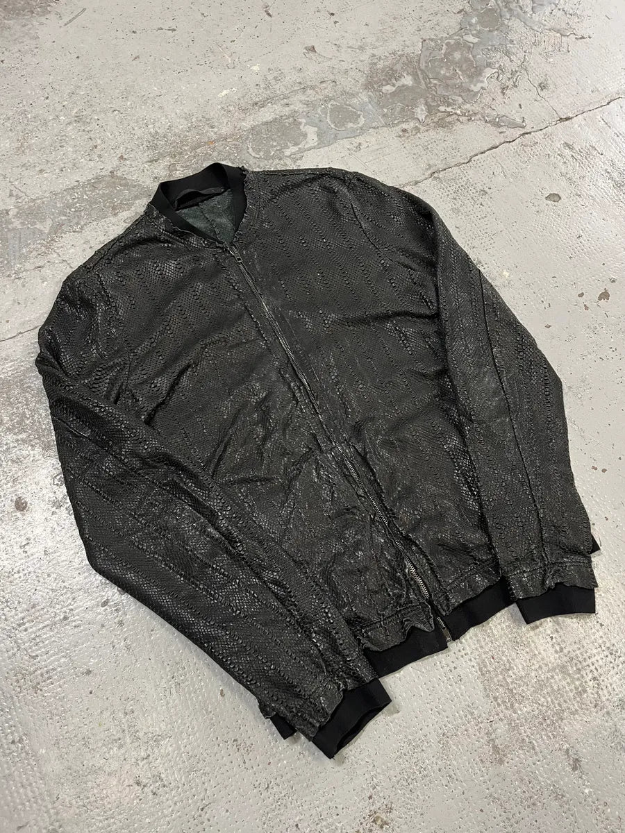 2010s Italian Black Avant-Garde Distressed Leather Jacket zkroxwH 3