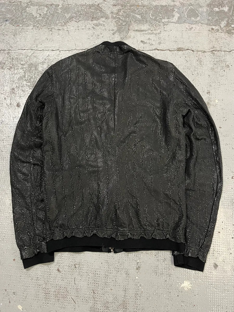 2010s Italian Black Avant-Garde Distressed Leather Jacket zkroxwH 6