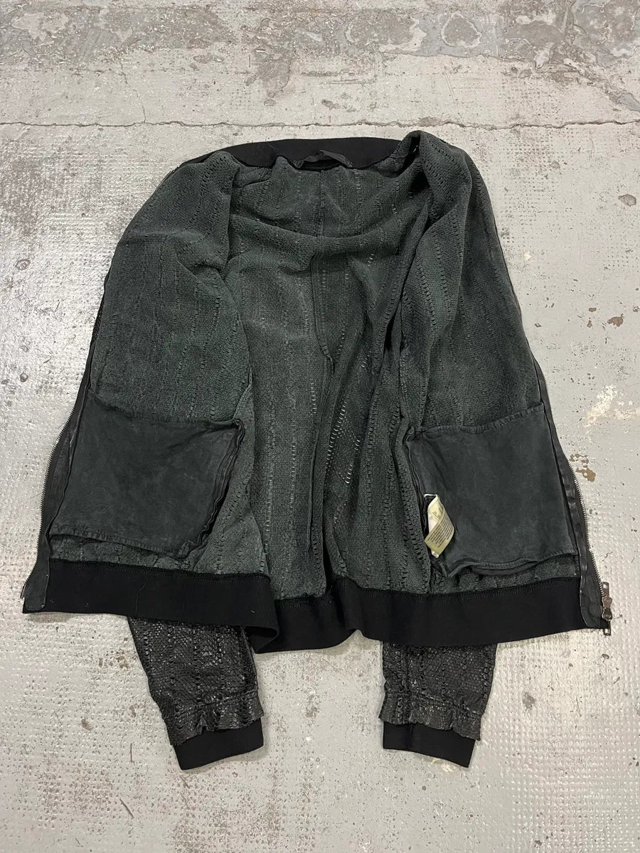 2010s Italian Black Avant-Garde Distressed Leather Jacket zkroxwH 7