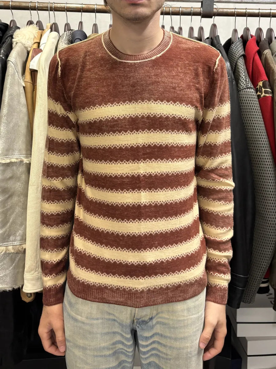 2010s Jean Paul Gaultier Red & White Wool Striped Sweater jPsMIMQ 1