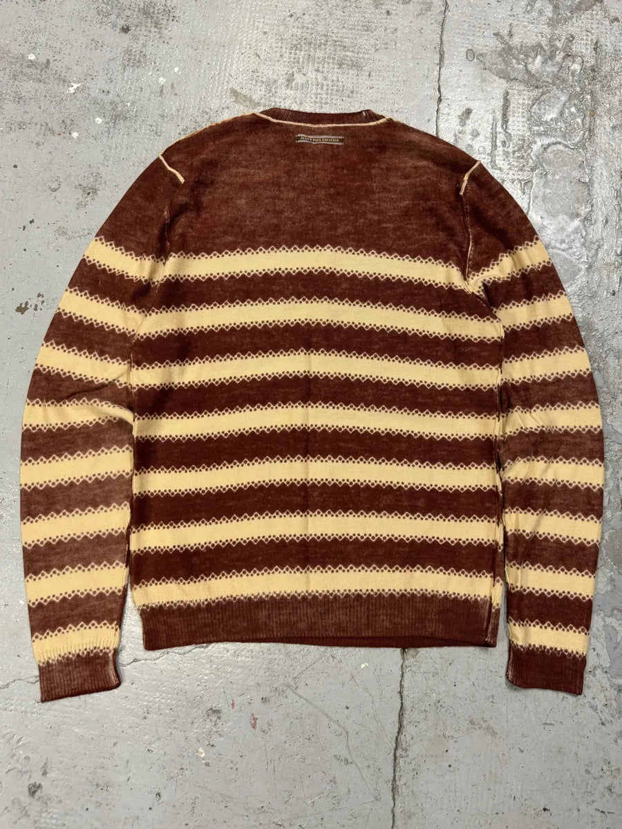 2010s Jean Paul Gaultier Red & White Wool Striped Sweater jPsMIMQ 3