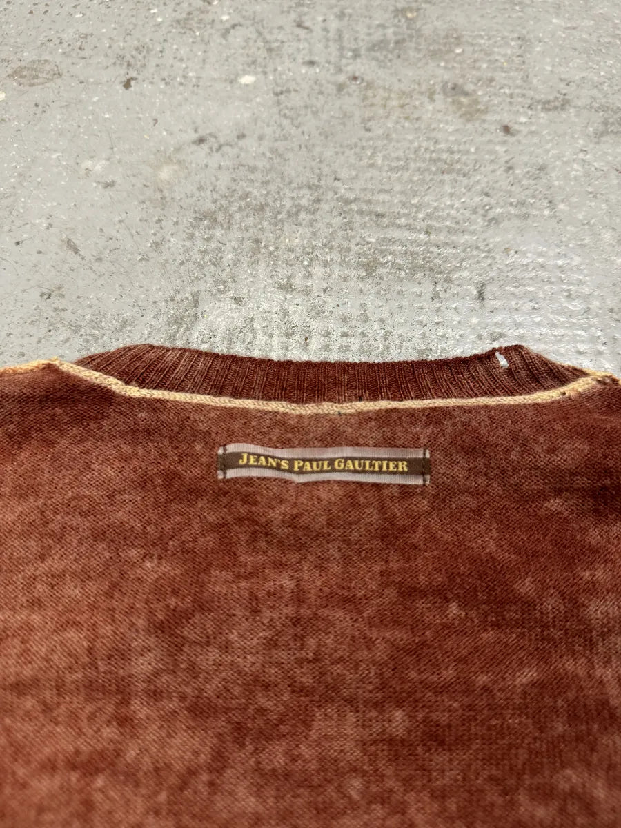 2010s Jean Paul Gaultier Red & White Wool Striped Sweater jPsMIMQ 5