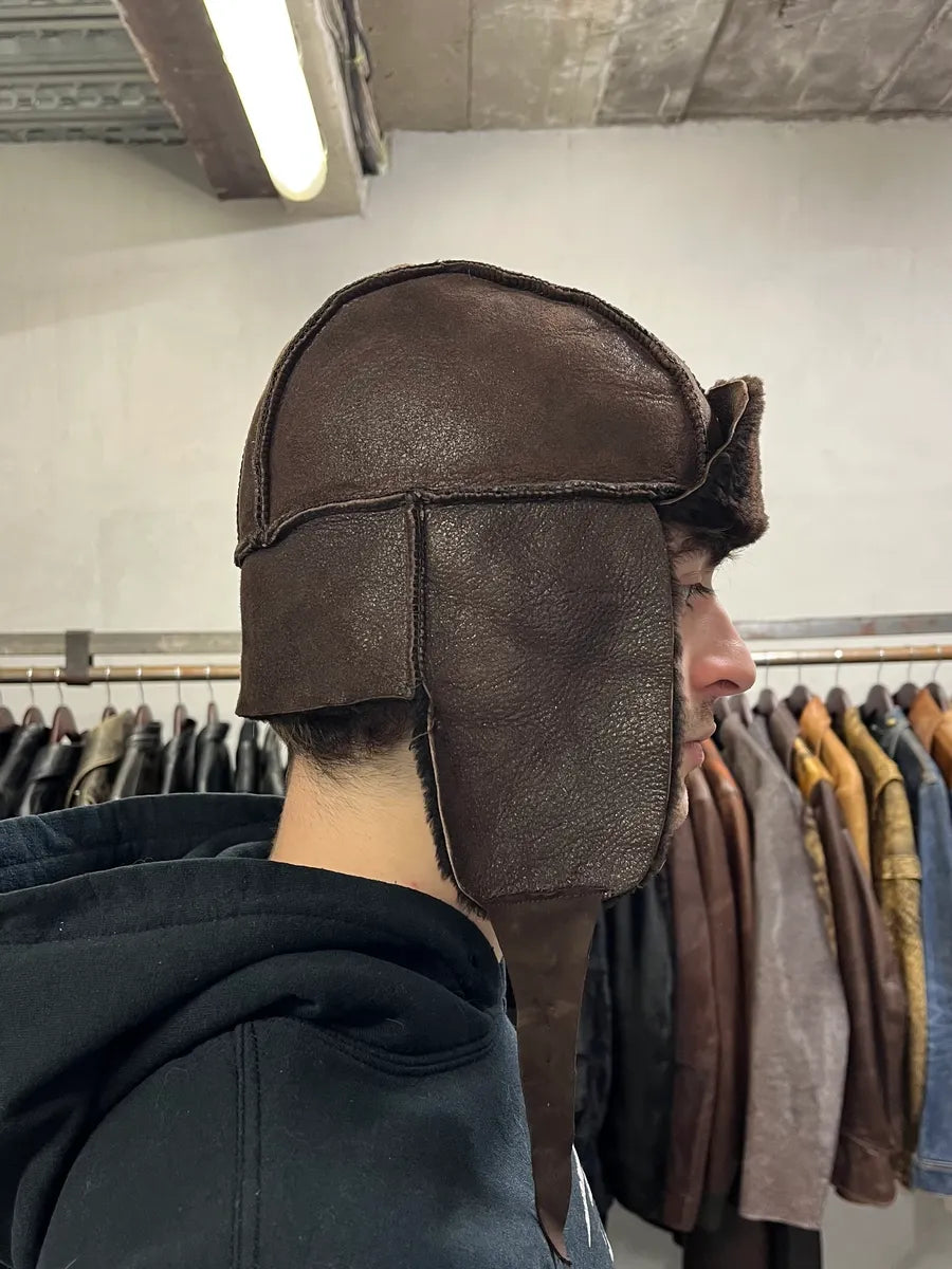 2010s Jil Sander Brown Leather Chapka RPxAEGV 2