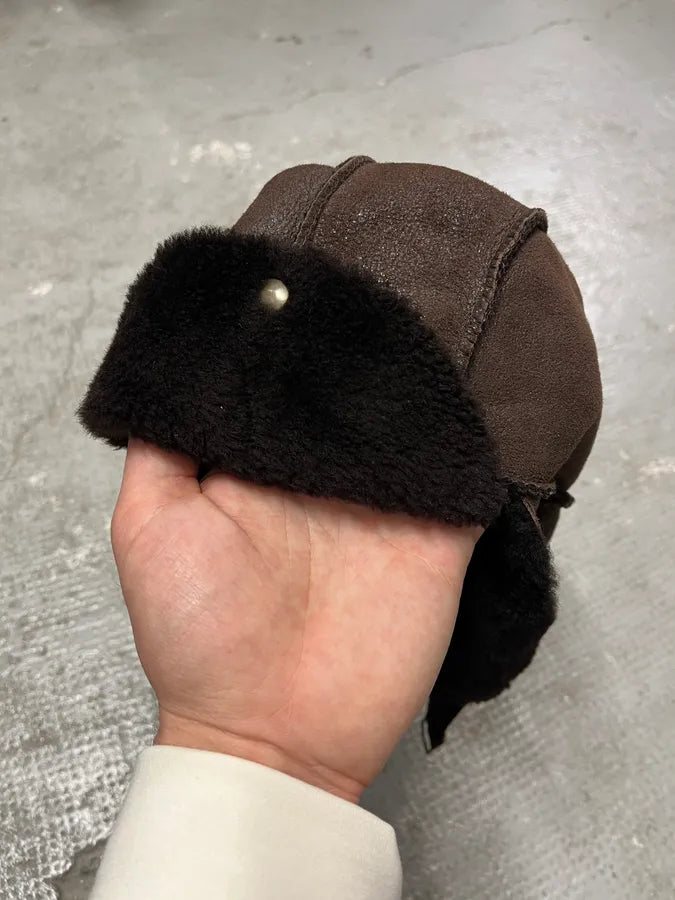 2010s Jil Sander Brown Leather Chapka RPxAEGV 3